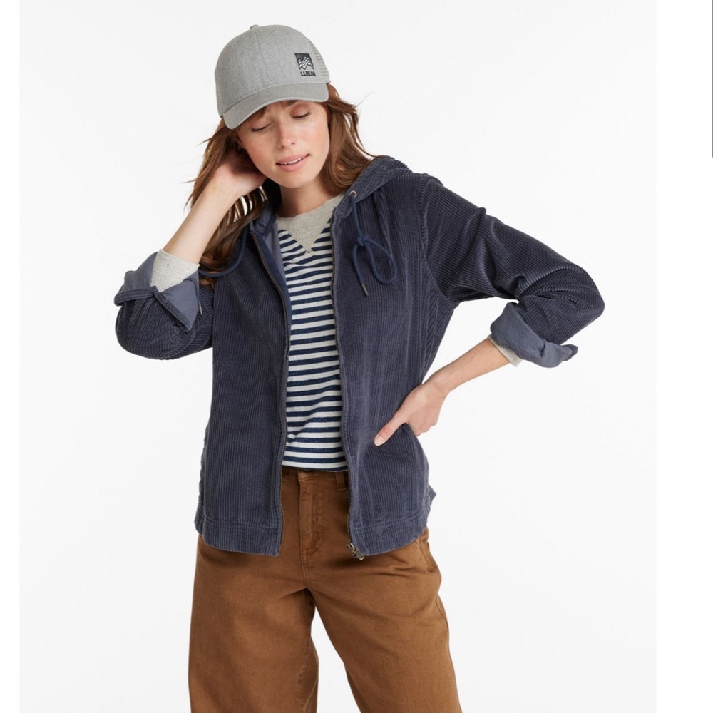 L.L Bean - Women's Comfort Corduroy Relaxed Shirt, Zip Hoodie - DONATING…